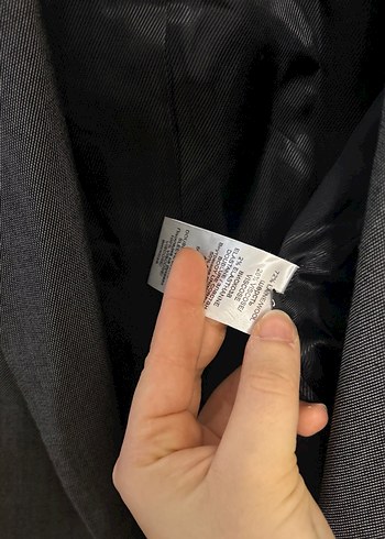 Kadın Gri yün Kumaş Düğmeli Blazer Ceket - Görsel 5