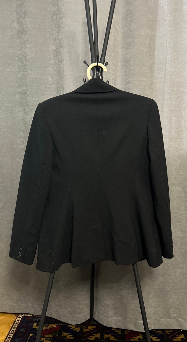 Kadın Siyah Ofis Blazeri, Normal Boy, Uzun Kollu - Görsel 5