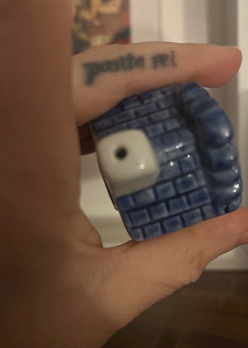 Gri mavi Seramik Ev Figürü Amsterdam Hollanda tuzluk - Görsel 6