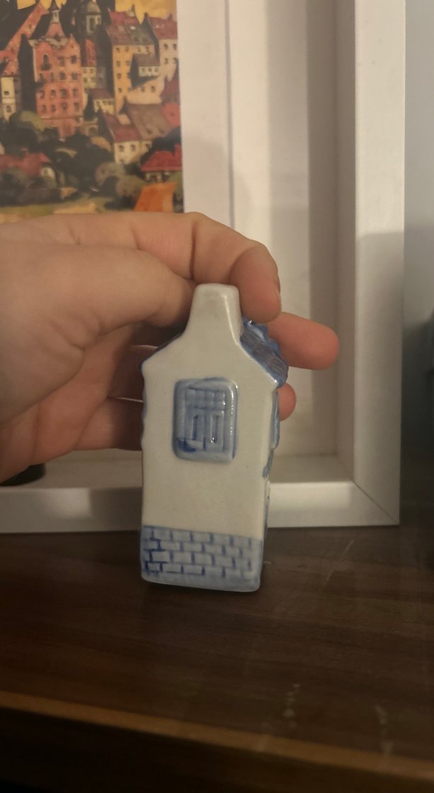 Gri mavi Seramik Ev Figürü Amsterdam Hollanda tuzluk - Görsel 3