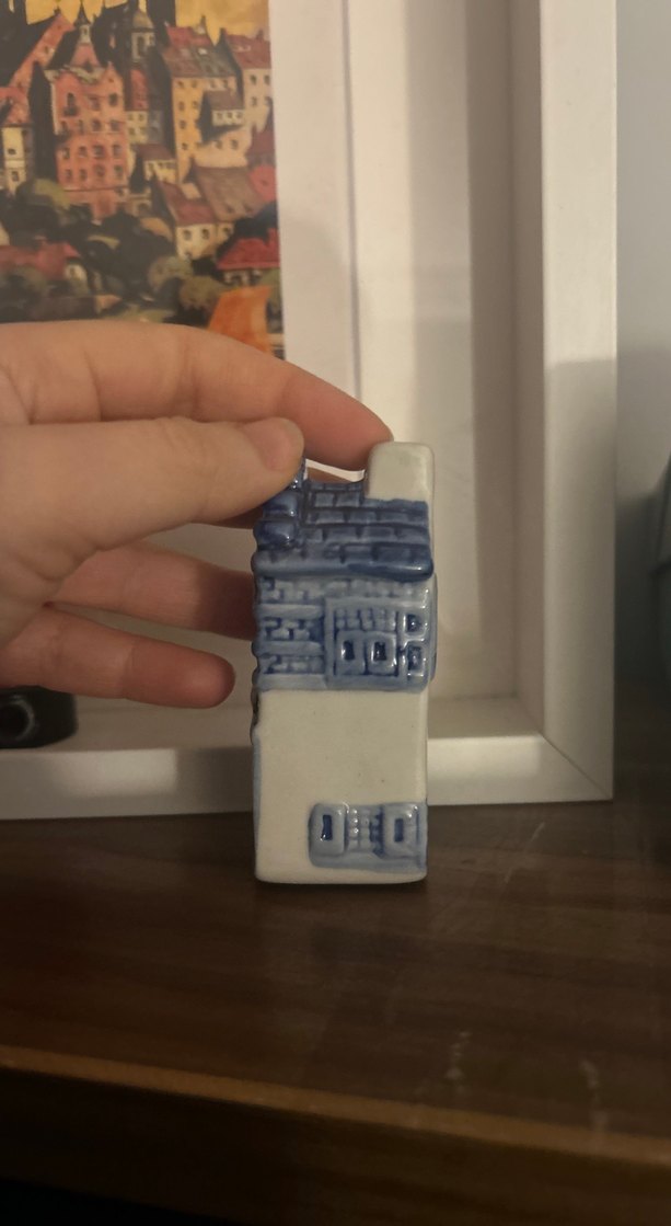 Gri mavi Seramik Ev Figürü Amsterdam Hollanda tuzluk - Görsel 2