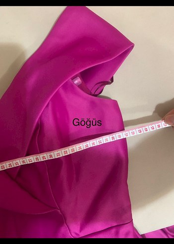 Pembe Uzun Drapeli V Yaka Kadın Abiye - Görsel 6