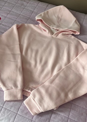Pembe Kapüşonlu Kadın Sweatshirt