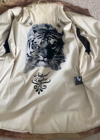 Kahverengi Vintage Erkek Deri Biker Ceket - Görsel 5