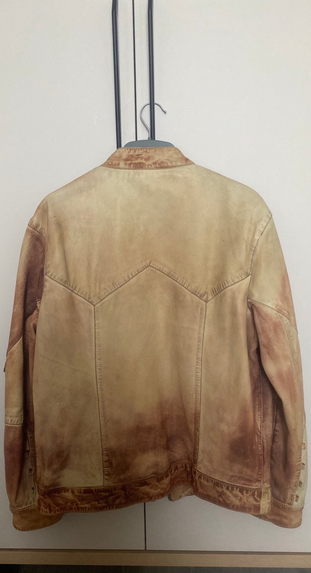 Kahverengi Vintage Erkek Deri Biker Ceket - Görsel 4