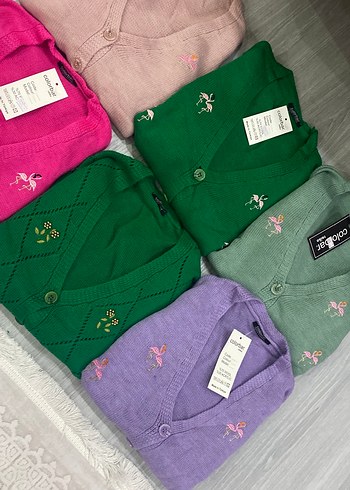 Nakışlı Çok Renkli Kız Hırkaları - Görsel 2