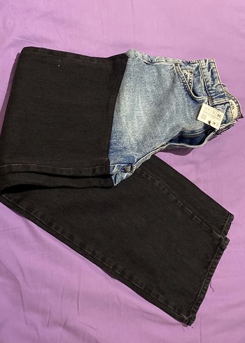 Kadın Siyah Batik Desenli Regular Fit Denim Pantolon - Görsel 3