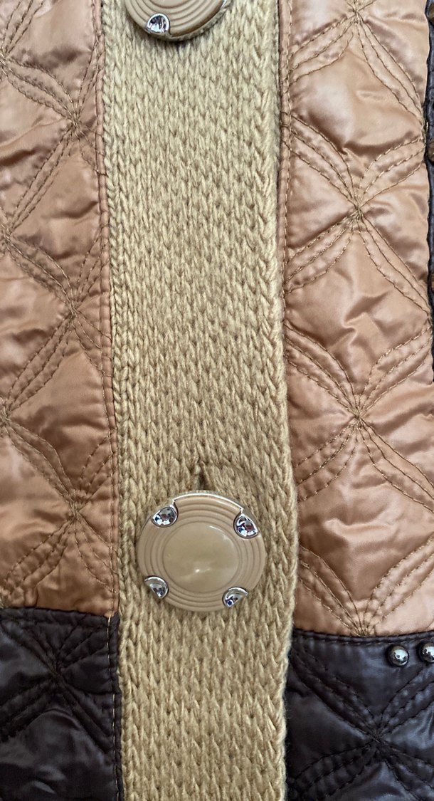 Düğmeli Uzun Kahverengi Keten Kadın Kaban - Görsel 3