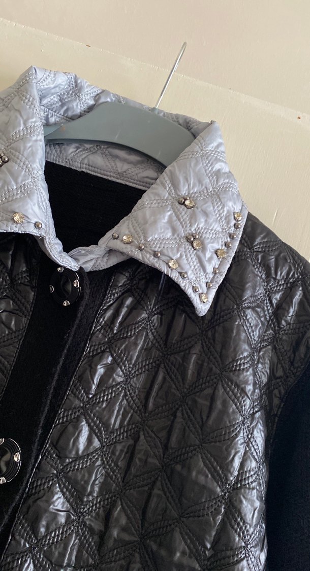 Düğmeli Uzun Gri Kadın Ceket - Görsel 3