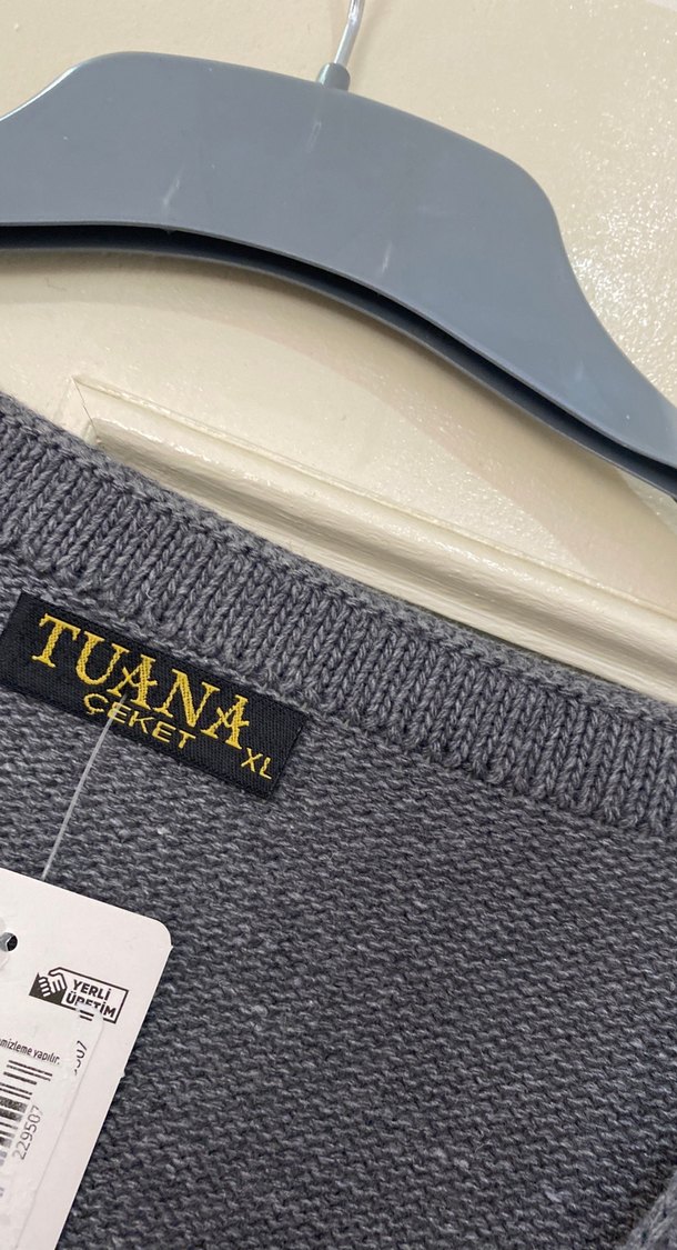 Gri Örgü Kadın Hırka, Normal Boy, Rahat Kesim - Görsel 3