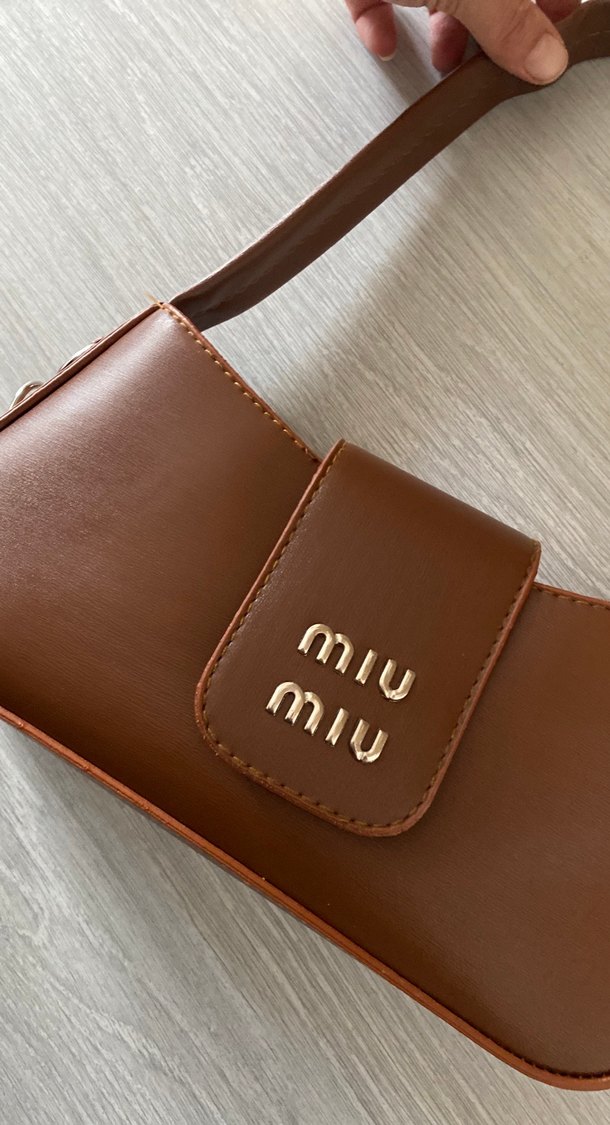 Miu Miu Kahverengi Deri Kadın Çanta - Görsel 2