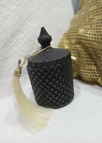 Siyah Kapaklı Dekoratif Mumluk - Görsel 2