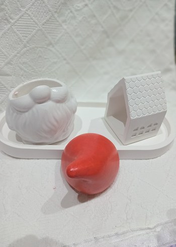 Beyaz Noel Baba ve Ev Biblosu 3 LÜ set - Görsel 4