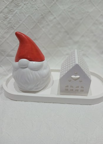 Beyaz Noel Baba ve Ev Biblosu 3 LÜ set - Görsel 3