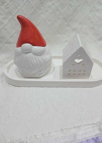 Beyaz Noel Baba ve Ev Biblosu 3 LÜ set - Görsel 2