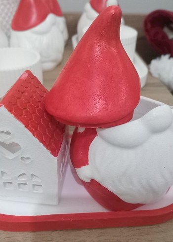 Noel baba mumluk ve tealight ev mumluk.3 parca. - Görsel 3