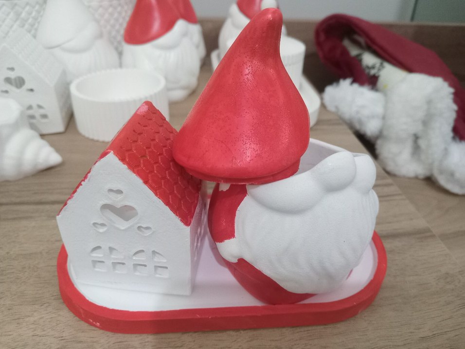 Noel baba mumluk ve tealight ev mumluk.3 parca. - Görsel 3