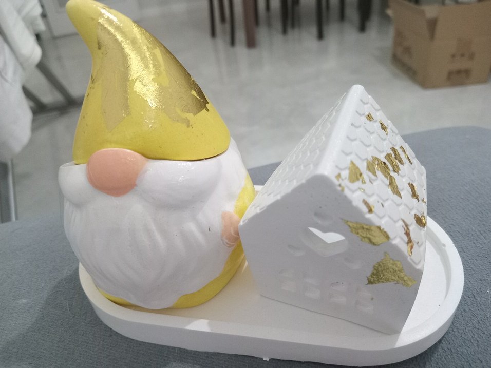 Yeniyıl konsepti.set.Noel baba ve ev mumluk - Görsel 4