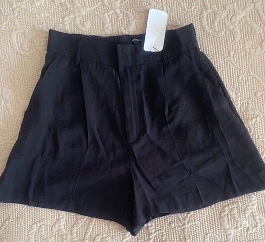 xs Beden siyah Renk Zara ipek saten şort xs