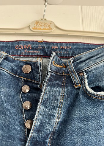 diğer Beden Colins Düğmeli Mavi Kadın Denim Pantolon