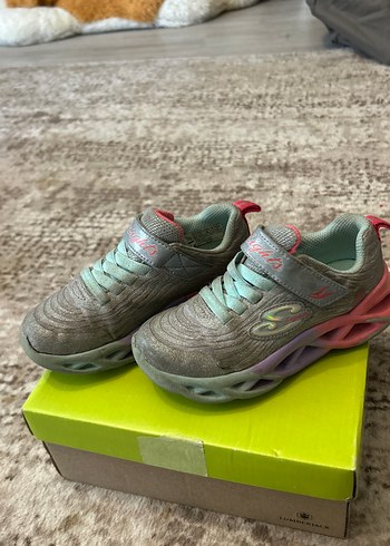 Kız Çocuk Gri Spor Ayakkabı Velcro - Görsel 2