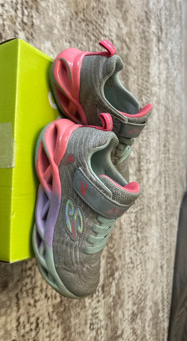 Kız Çocuk Gri Spor Ayakkabı Velcro - Görsel 3