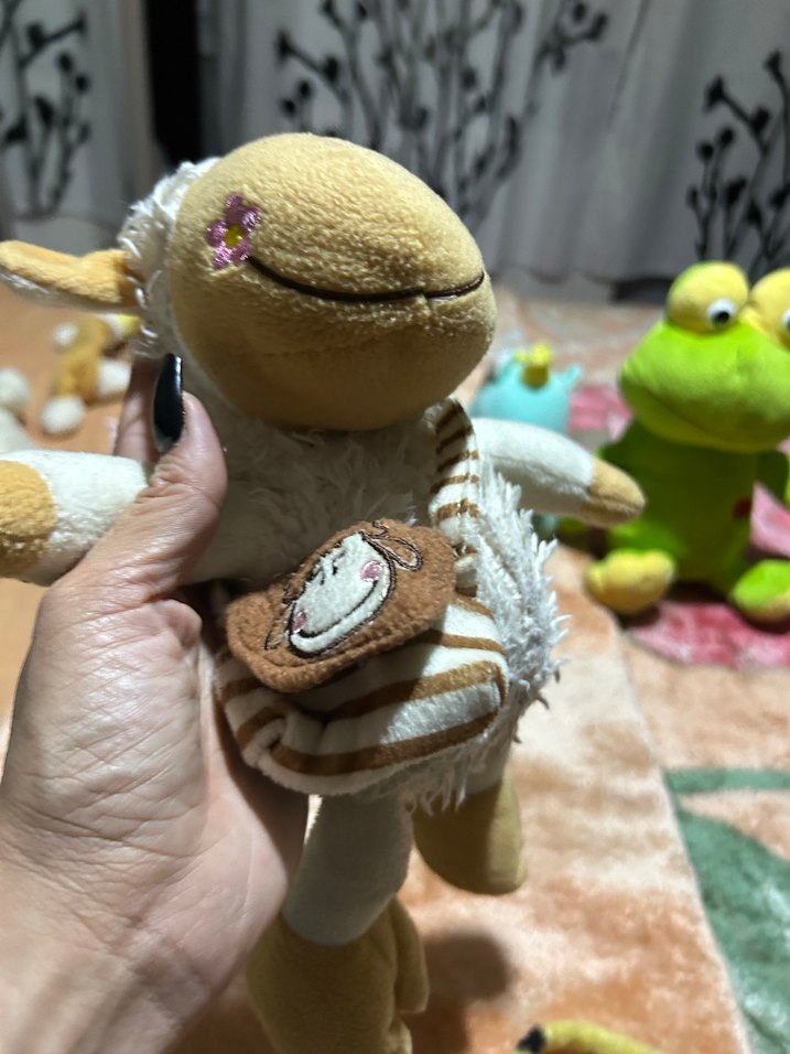 Pastel Camel Renkli Peluş Oyuncak Koyun - Görsel 2