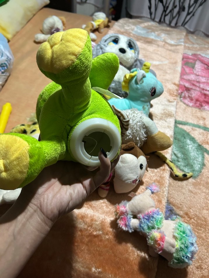 Renkli Yeşil Kurbağa Peluş Oyuncak kumbara - Görsel 2