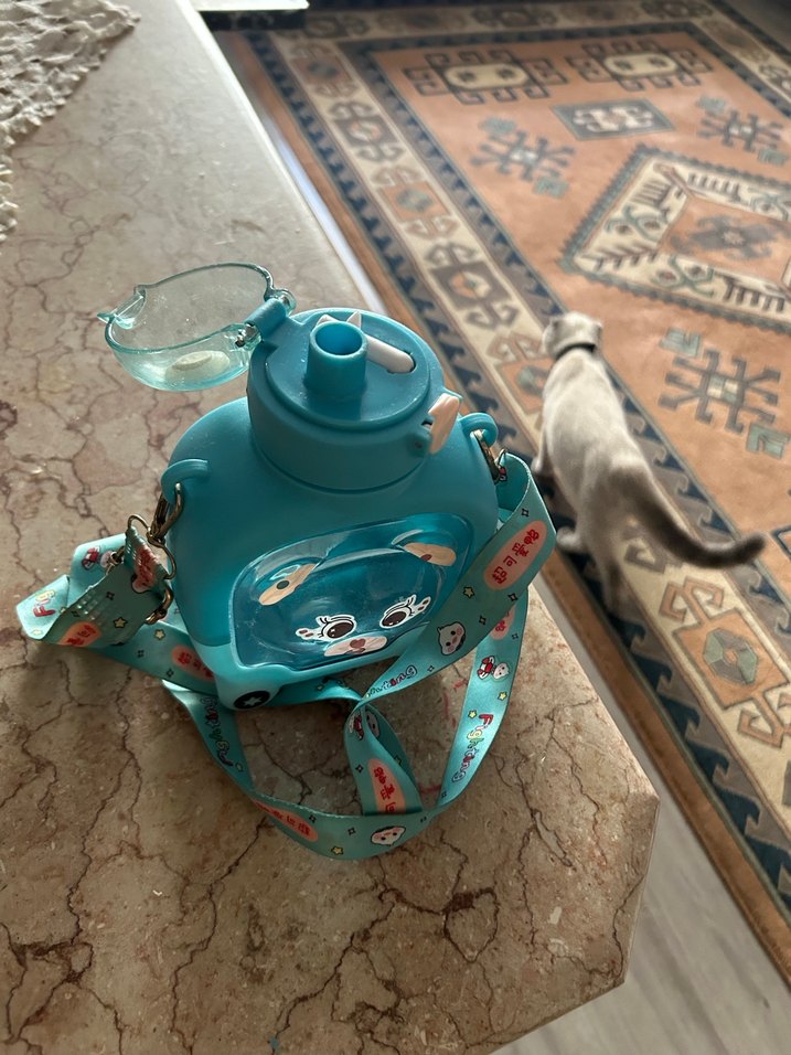 Ayıcık Figürlü Mavi Çocuk Matara - Görsel 4