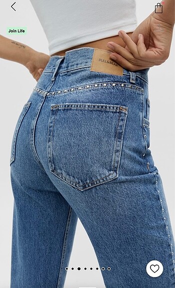 32 Beden Straight fit zımbalı jean