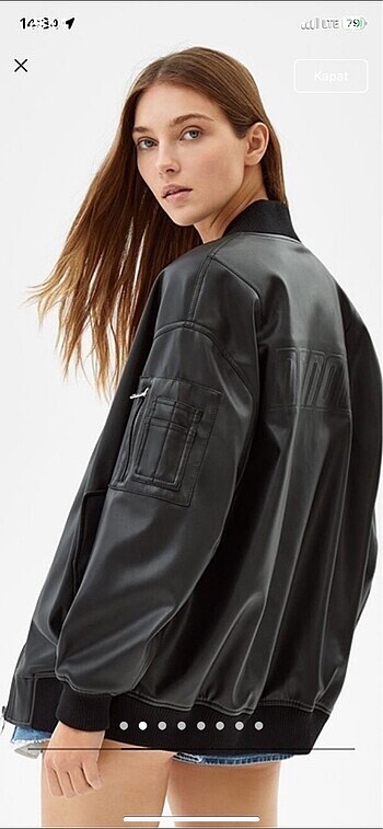 Bershka deri bomber ceket