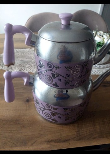 Lila Pastel Çaydanlık Seti
