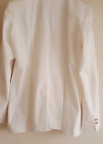 diğer Beden Düğmeli Beyaz Kadın Blazer Ceket