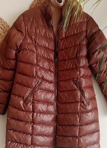 xl Beden kahverengi Renk Şişme mont