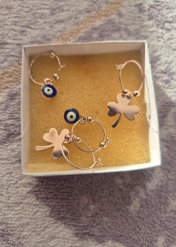 Altın Renkli Boncuklu Mini Halka Küpeler - Görsel 2