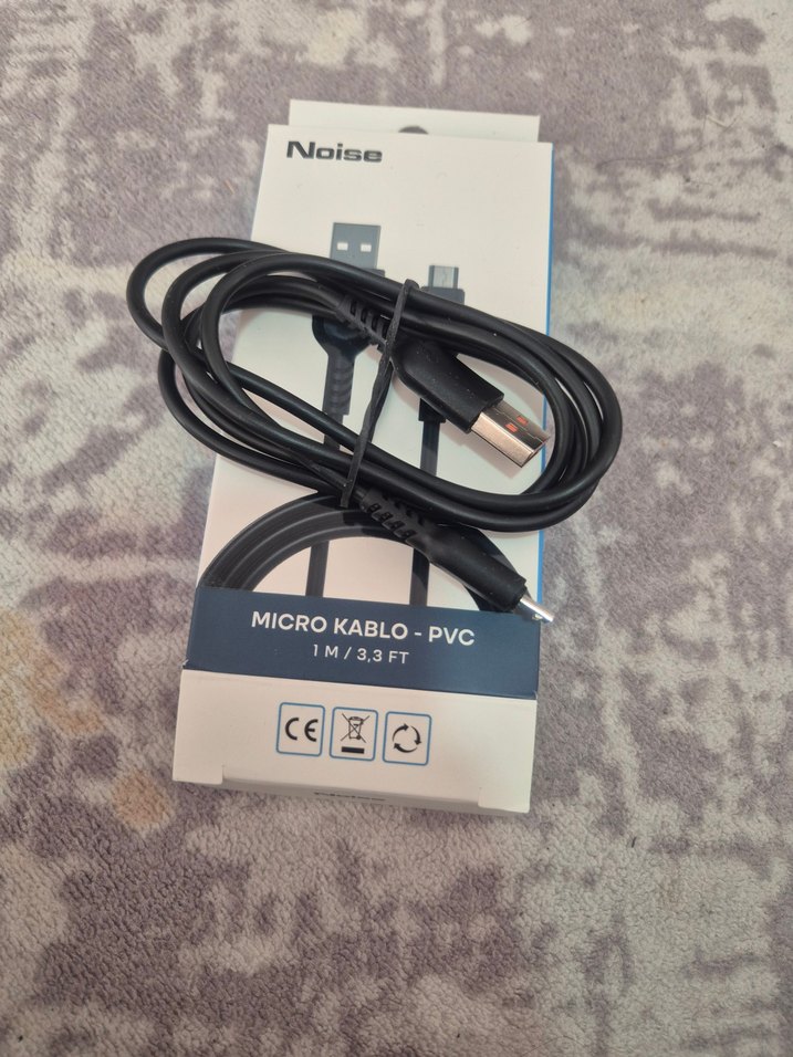 Noise 1 Metre Mikro USB Şarj Kablosu Siyah - Görsel 3