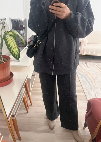 3 iplik taşlı eşofman takımı - Görsel 2