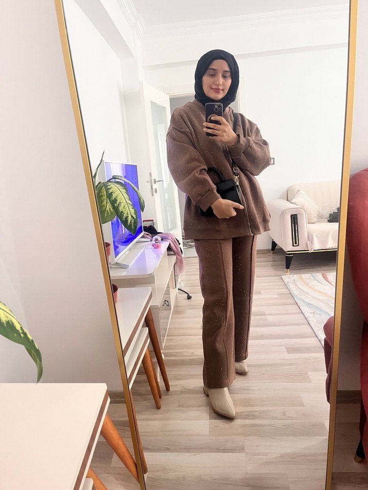 3 iplik taşlı eşofman takımı - Görsel 4