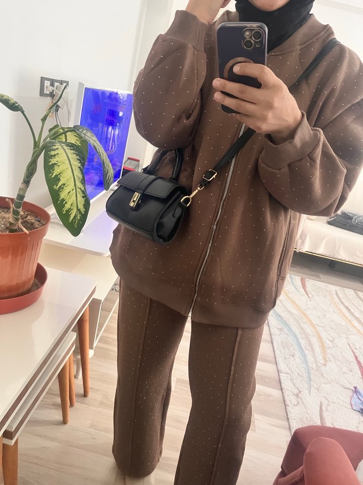 3 iplik taşlı eşofman takımı - Görsel 5