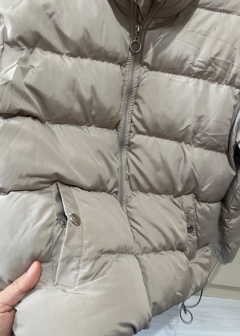 m Beden Gri Kadın Kışlık Şişme Mont