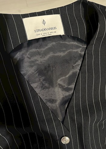 Lacivert Çizgili Kadın Takım Elbise - Görsel 3