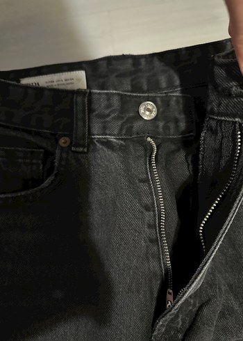 Antrasit wide leg Kadın Denim Pantolon - Görsel 3