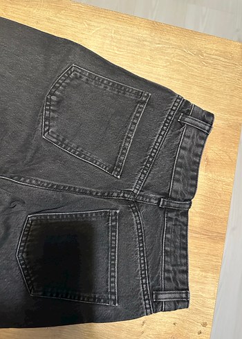 Antrasit wide leg Kadın Denim Pantolon - Görsel 4