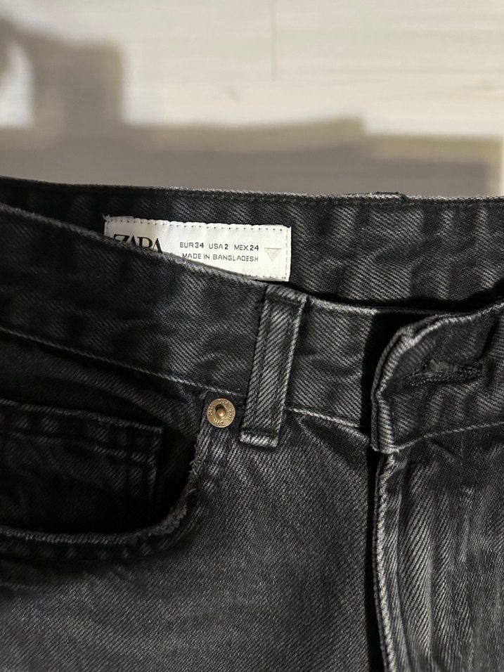 Antrasit wide leg  Kadın Denim Pantolon - Görsel 2