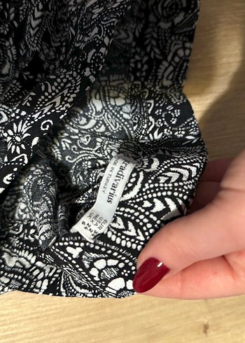 Yurtmaçlı Siyah Bohem Kadın midi etek - Görsel 4