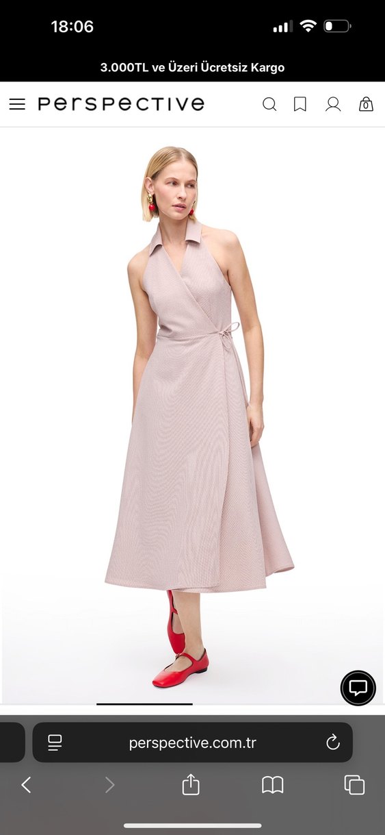 Bej açık pembe Sade Uzun Askısız Elbise - Görsel 2