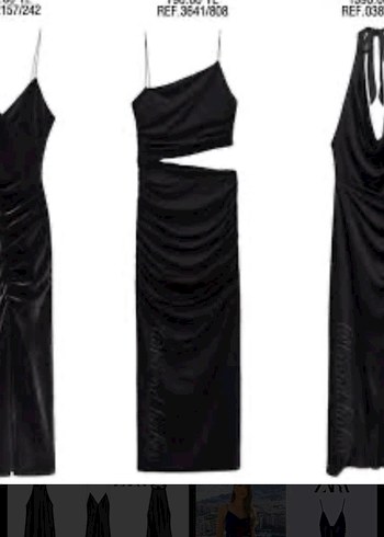 Siyah Straplez Drapeli uzunElbise - Görsel 3