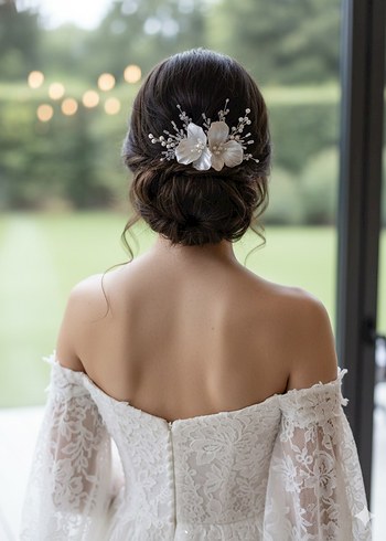 Dantel Detaylı Beyaz İnce Saç Aksesuarı - Görsel 3