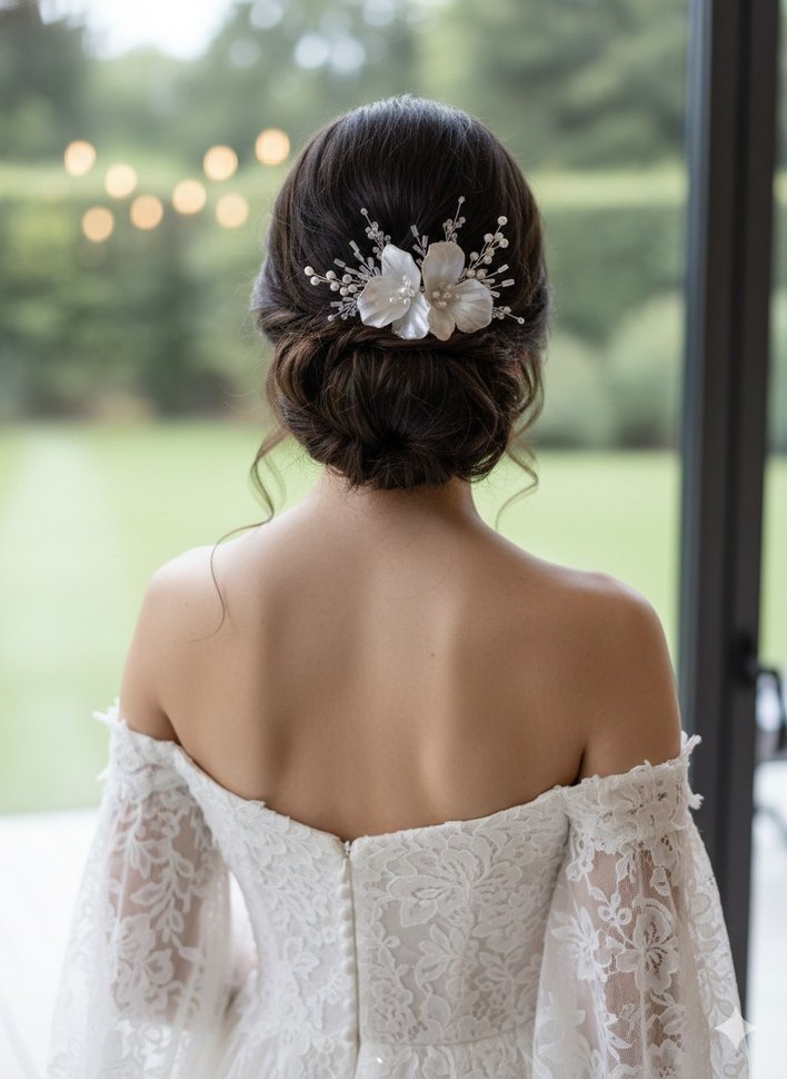 Dantel Detaylı Beyaz İnce Saç Aksesuarı - Görsel 3