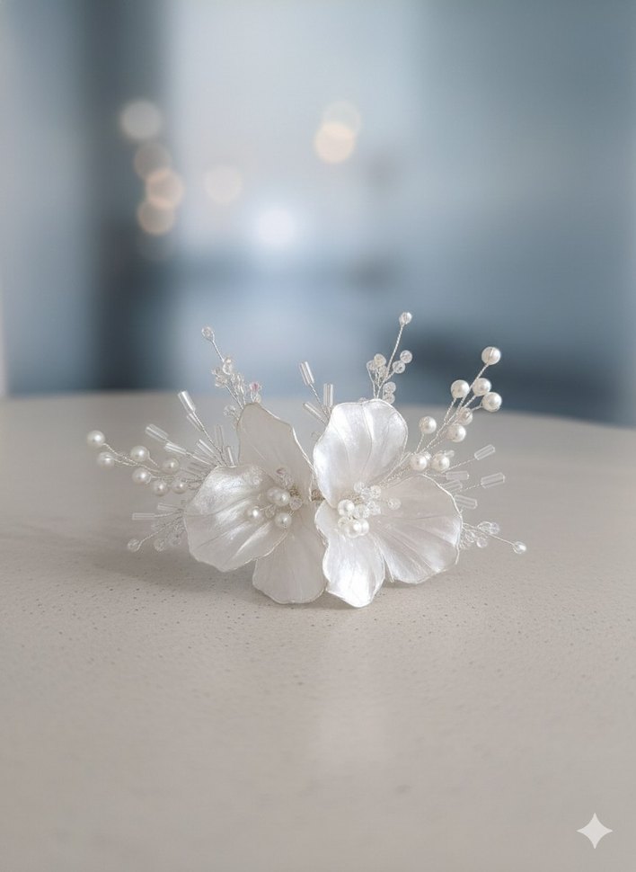 Dantel Detaylı Beyaz İnce Saç Aksesuarı - Görsel 2